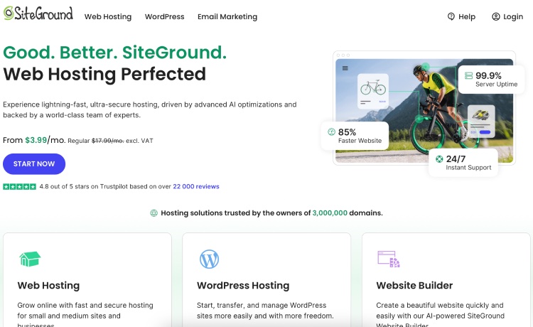 Rockingham web design siteground